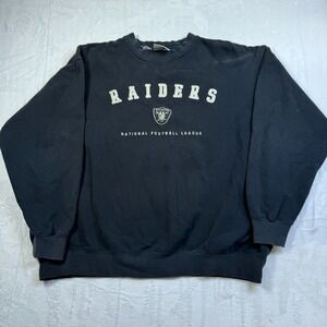VTG 90s Oakland Raiders Sweatshirt XL Lee Sport Crewneck Black Boxy Heavyweight